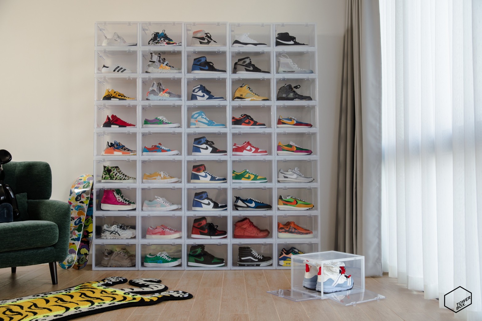 Tower Box sneaker wall
